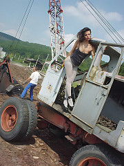 Eve Miller On An Old Excavator - image nr. 3