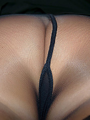 Jess shows her legs in black patterned - image nr. 12