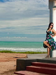 Roni in seamless pantyhose near the - image nr. 1